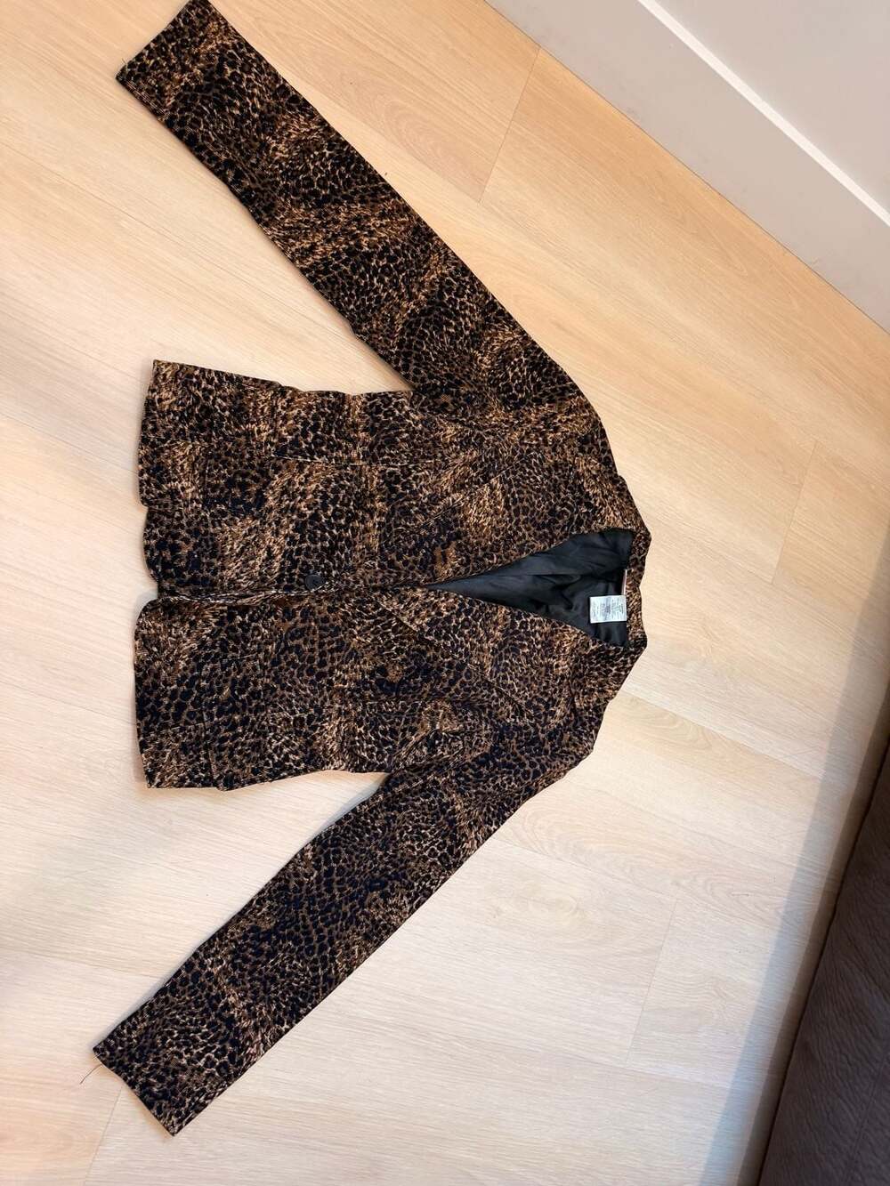 No Boundaries Animal Print Corduroy Blazer Size XL 15